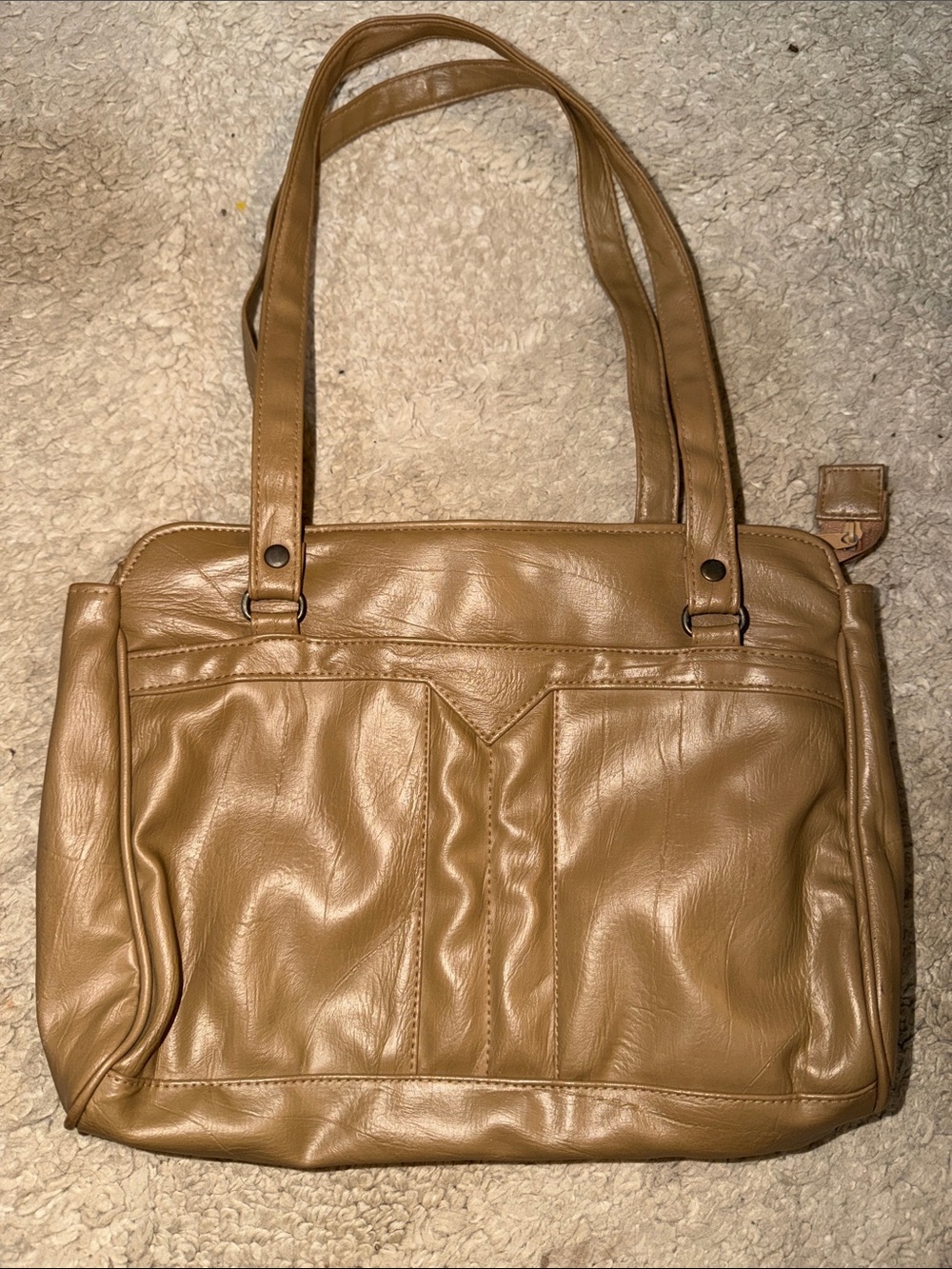 Women's Shoulder Bag in Light Brown Faux Leather
